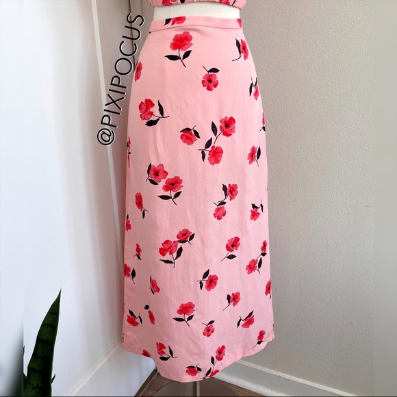 Zara Skirts Zara 2 Piece Linen Skirt Set Pink Poshmark